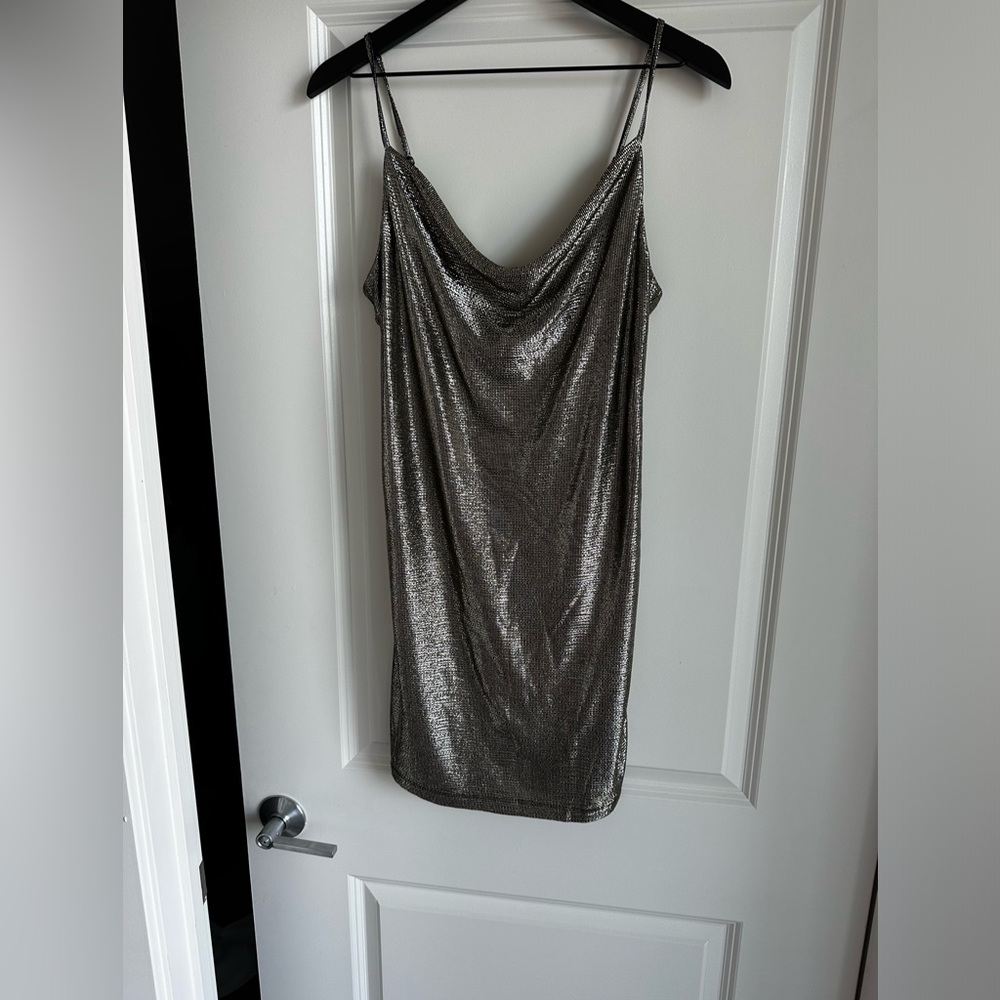 Forever 21 Metallic Backless Dress